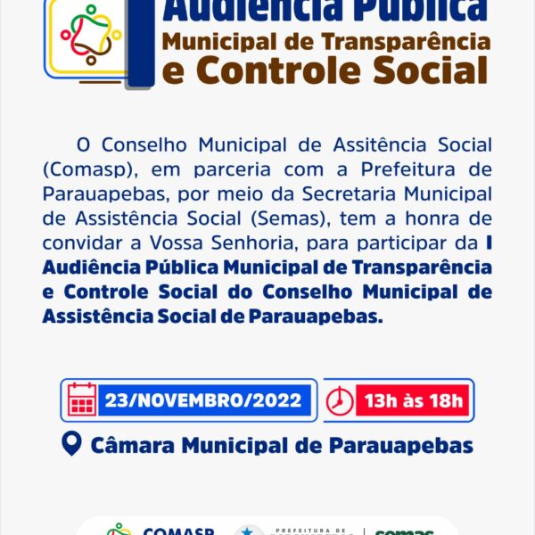 I Audiência Pública de Transparência e Controle Social